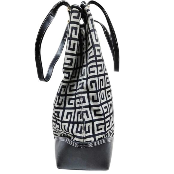 Authentic Givenchy Canvas & Leather Tote – Geometric Print Adjustable Straps - Picture 5 of 16